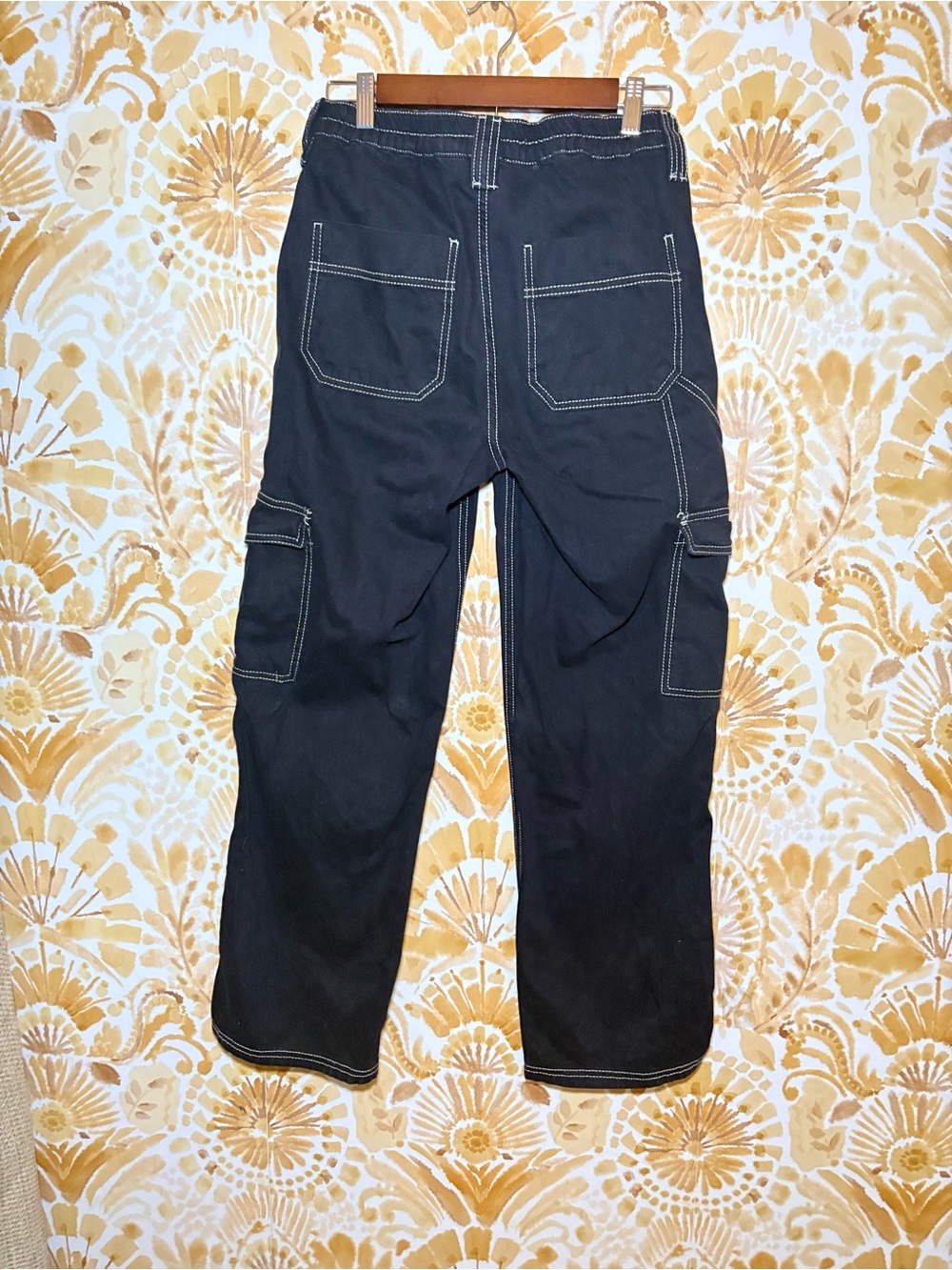 BDG Black Contrast Stitch Cargo Jeans | Urban Outfitters Y2K Utility Pants - Picture 6 of 10